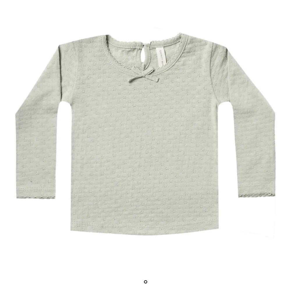 QUINCY MAE  Organic Cotton Pointelle T-shirt